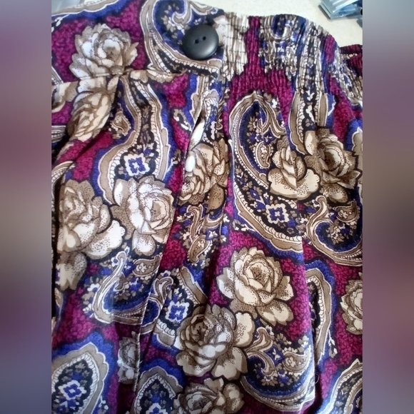 Worthington Paisley Midi Flowy Skirt Womens Size 18W Officewear Church - Picture 3 of 6